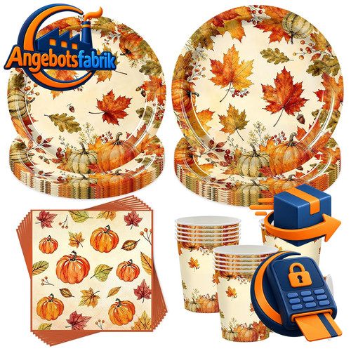 Herbstdeko geschirr set - herbstdeko,