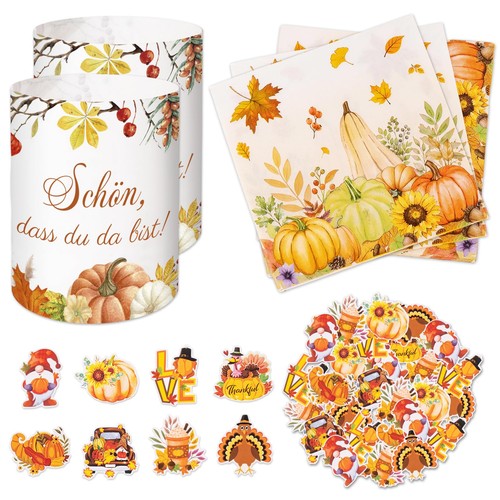 Herbst tischdeko set windlicht - herbst,