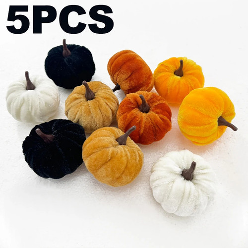 Halloween deko kürbisse samt - deko-kürbisse,