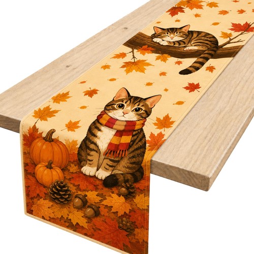 Herbst tischläufer leinen - herbst,
