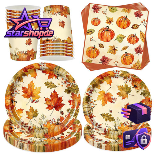 Herbstdeko geschirr set - herbstdeko,